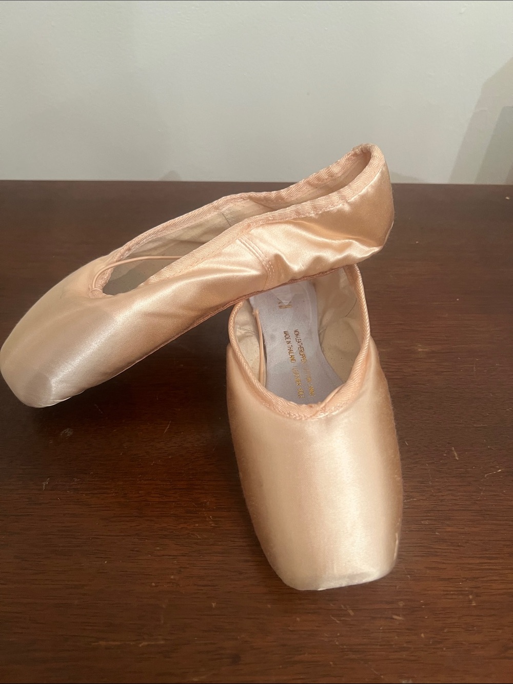 Satin Ballet Flats in Peach - Women’s Slip-On Flats